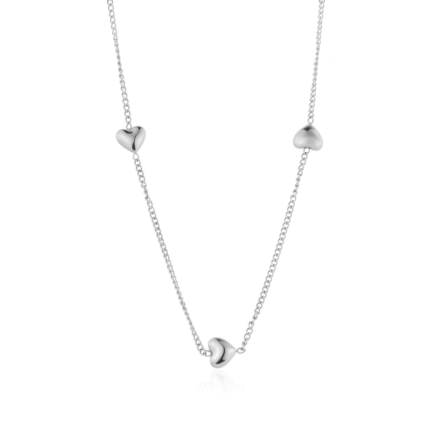 Ketting fancy hartjes zilver - Desieradenconcurrent.nl