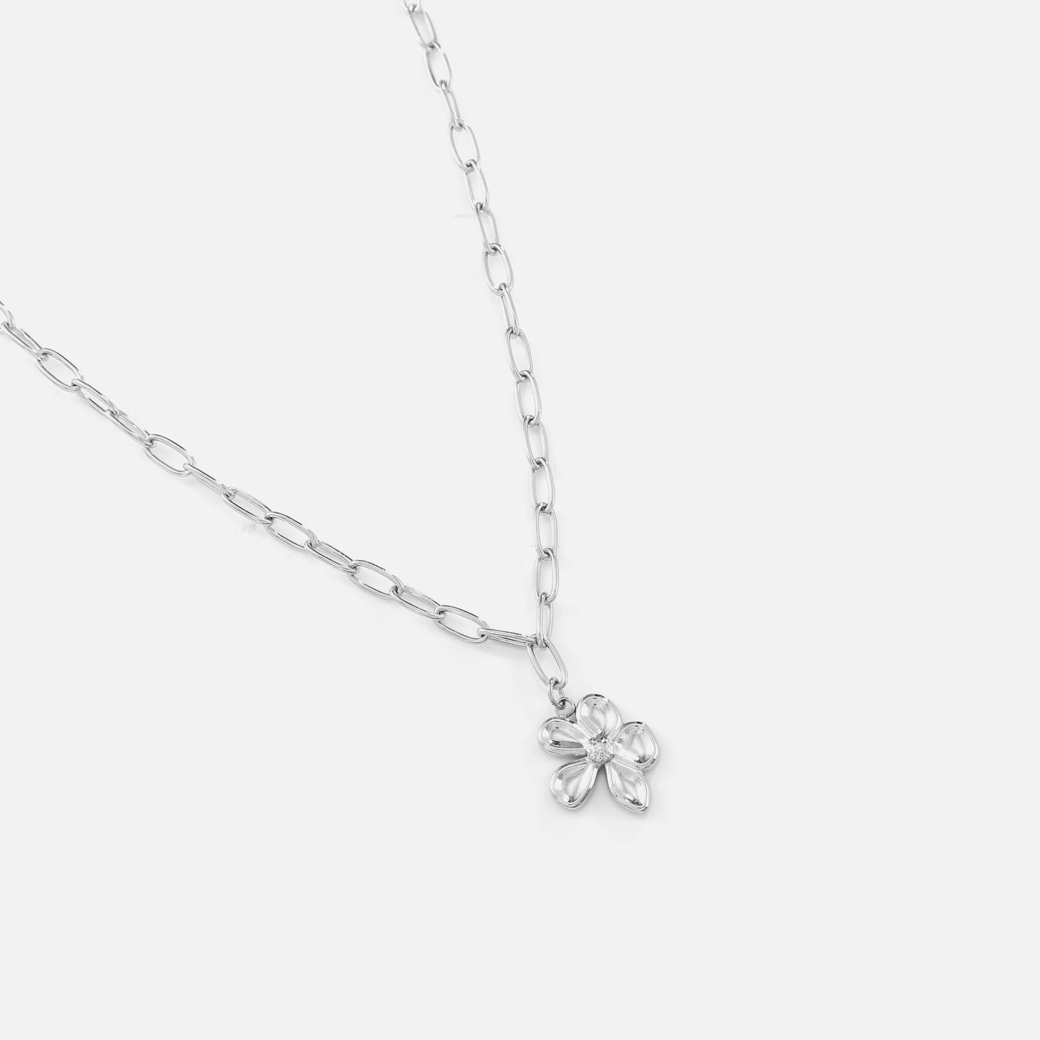 Ketting flower zilver - Desieradenconcurrent.nl