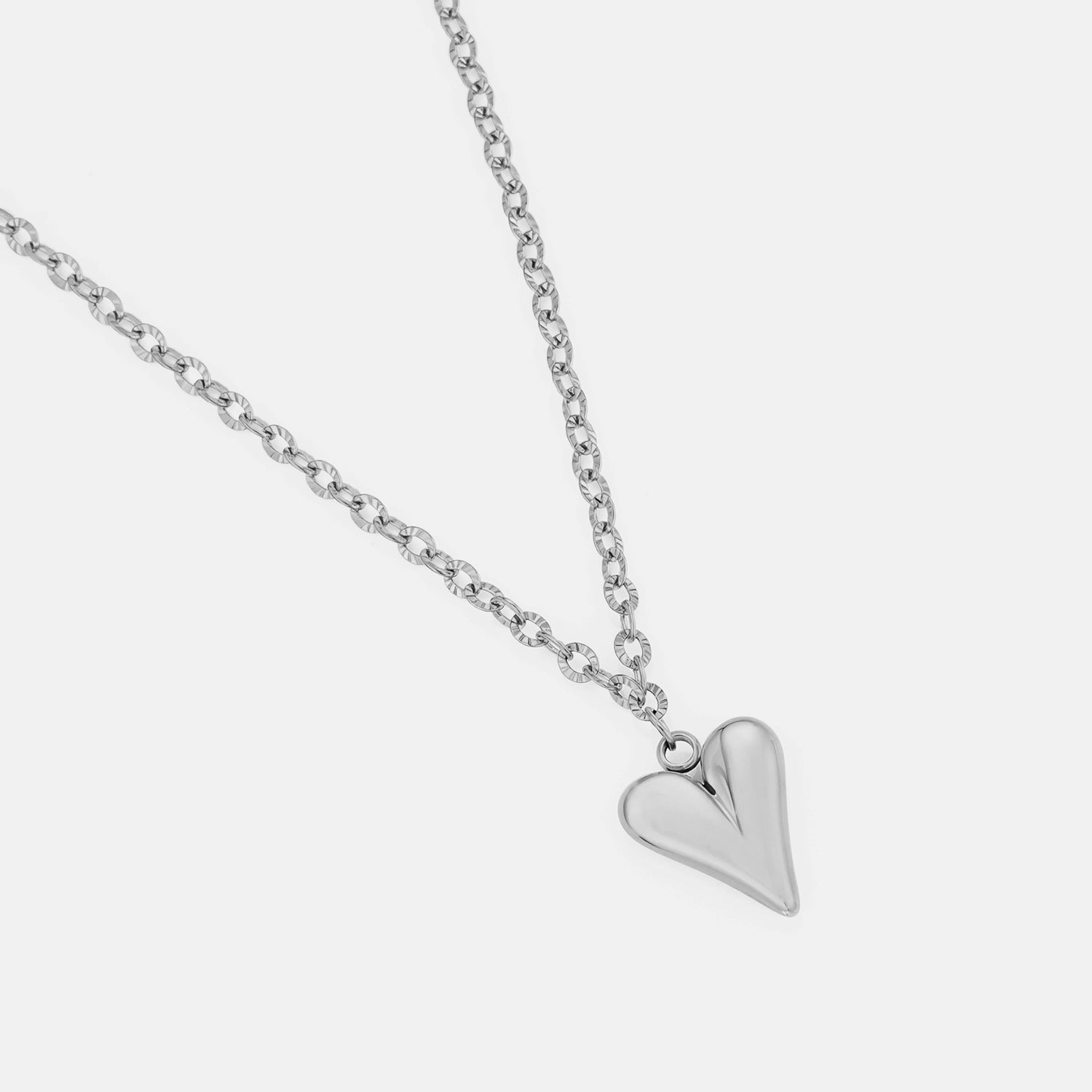 Ketting groot lux hart zilver - Desieradenconcurrent.nl