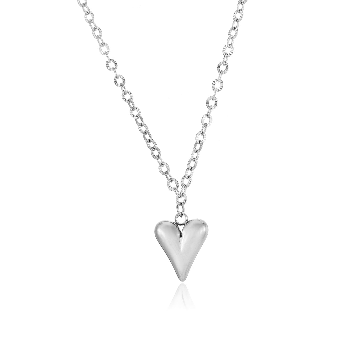Ketting groot lux hart zilver - Desieradenconcurrent.nl