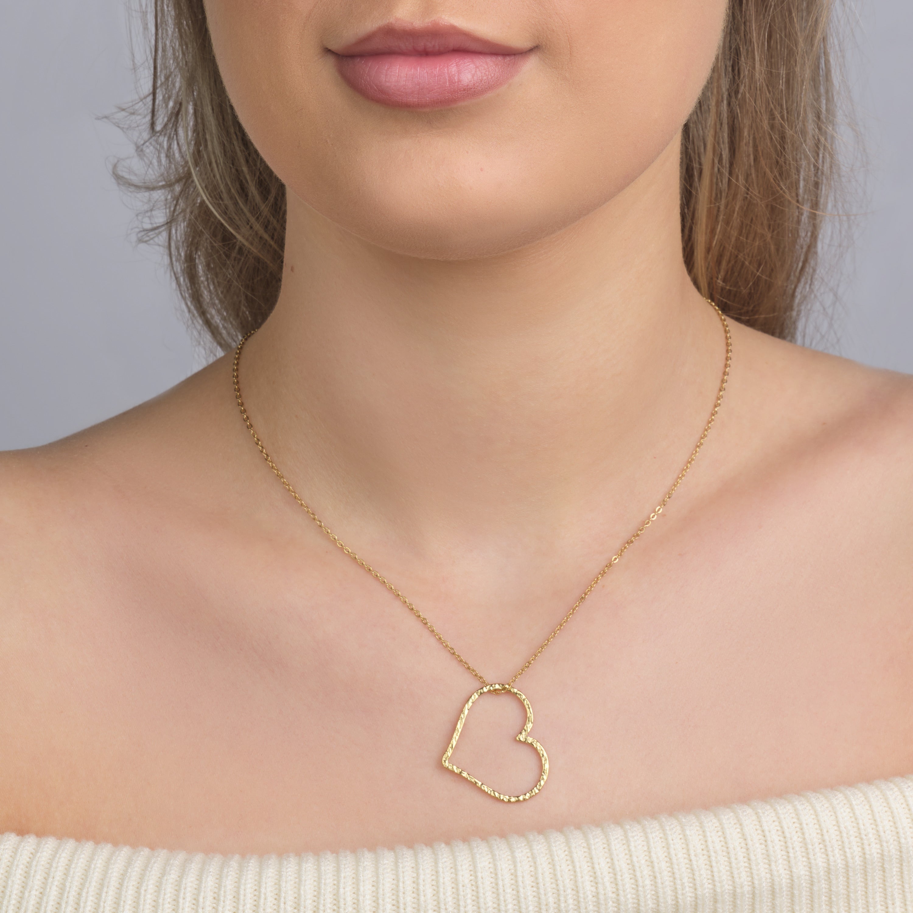 Ketting grote hart goud - Desieradenconcurrent.nl
