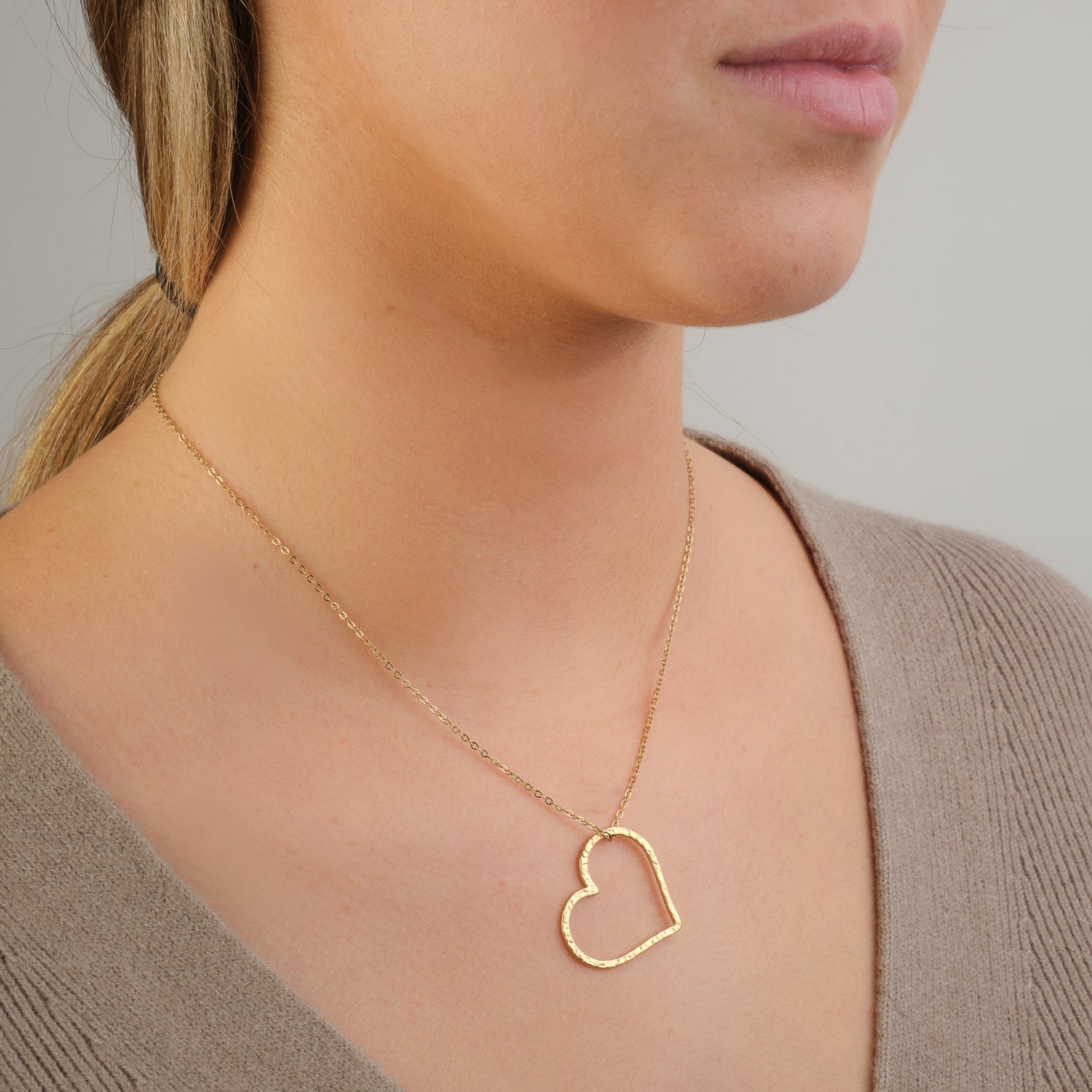Ketting grote hart goud - Desieradenconcurrent.nl