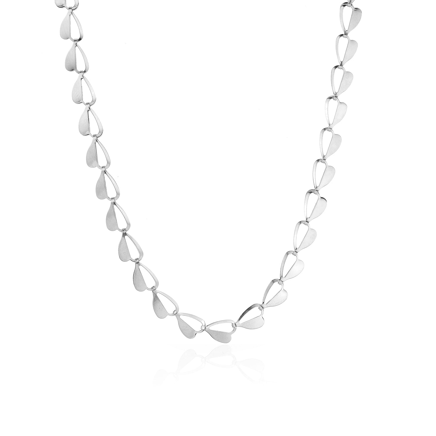 Ketting halve hartjes zilver - Desieradenconcurrent.nl