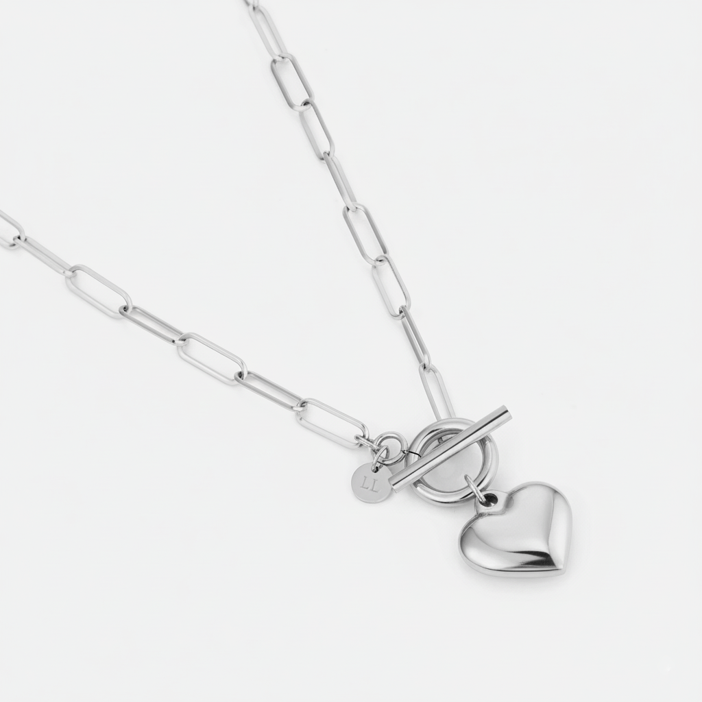 Ketting kapitel hart zilver - Desieradenconcurrent.nl