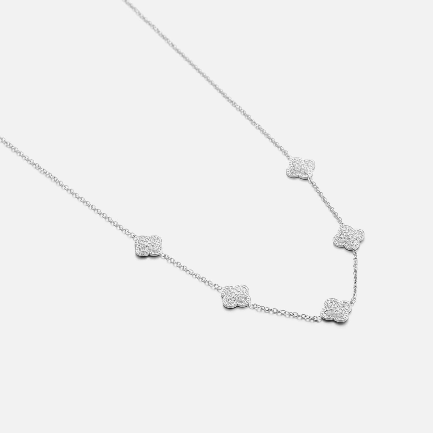Ketting klaver steentjes zilver - Desieradenconcurrent.nl