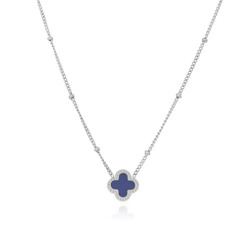 Ketting lucky zilver/blauw - Desieradenconcurrent.nl