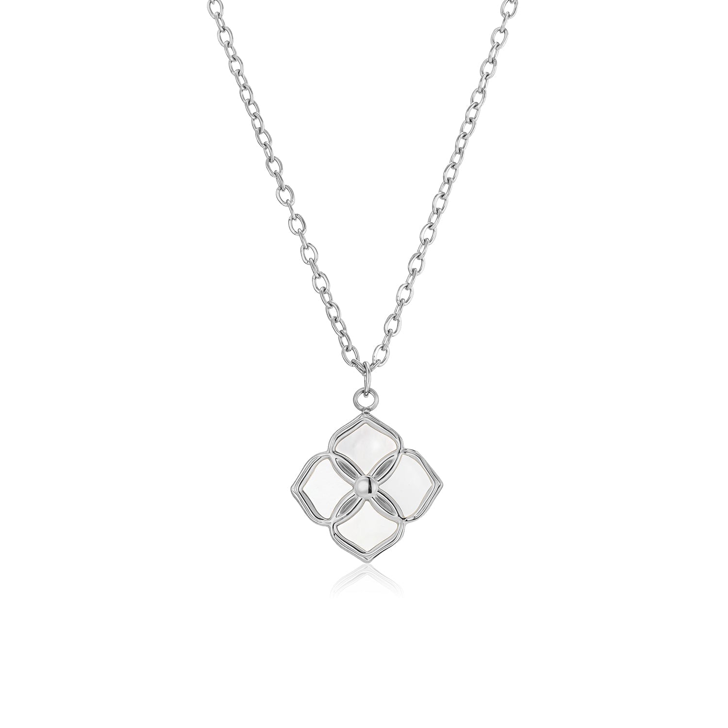 Ketting lux bloem zilver - Desieradenconcurrent.nl