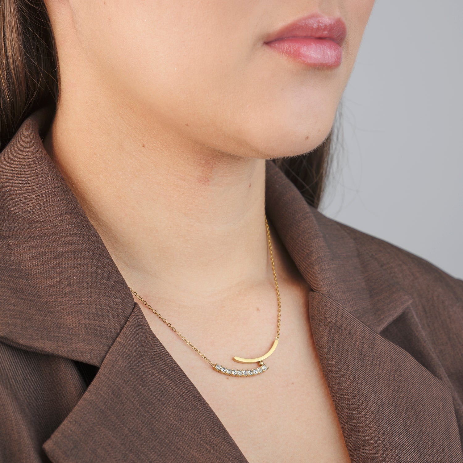 Ketting lux steentjes goud - Desieradenconcurrent.nl