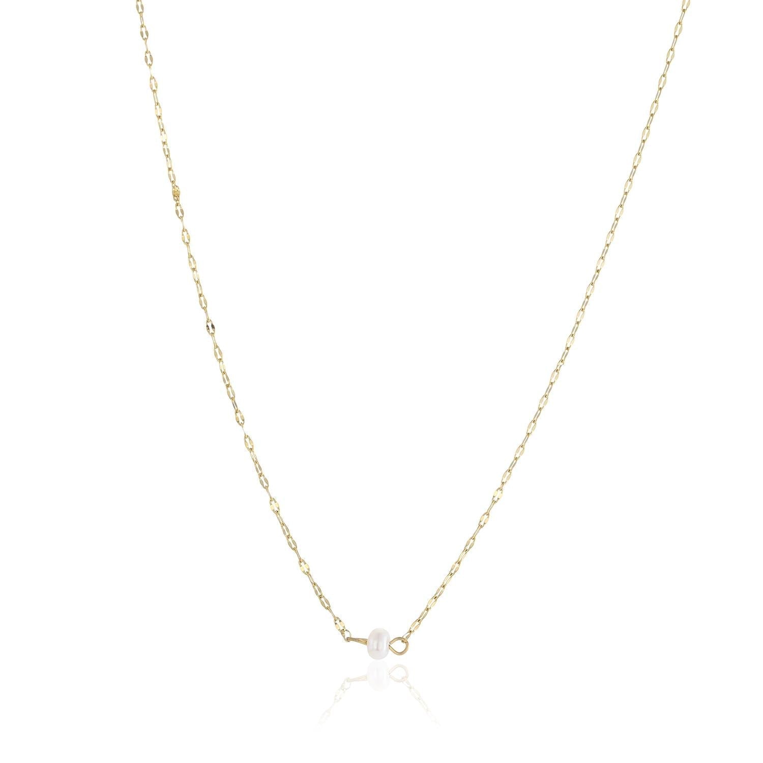 Ketting single parel goud - Desieradenconcurrent.nl