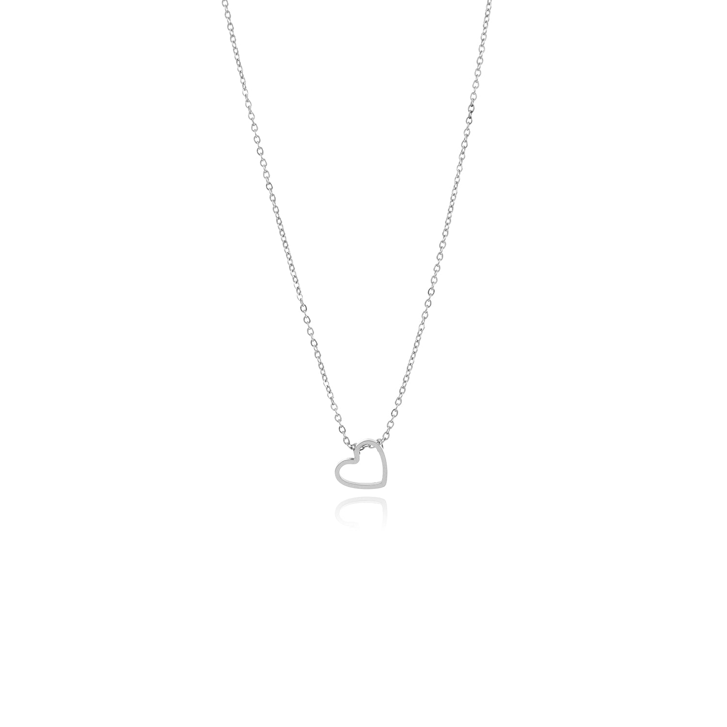 Ketting sliding hart zilver - Desieradenconcurrent.nl