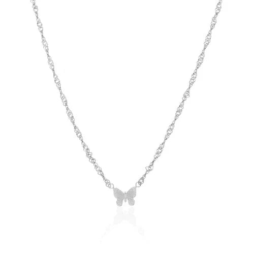 Ketting vlinder zilver - Desieradenconcurrent.nl