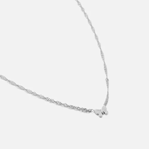 Ketting vlinder zilver - Desieradenconcurrent.nl