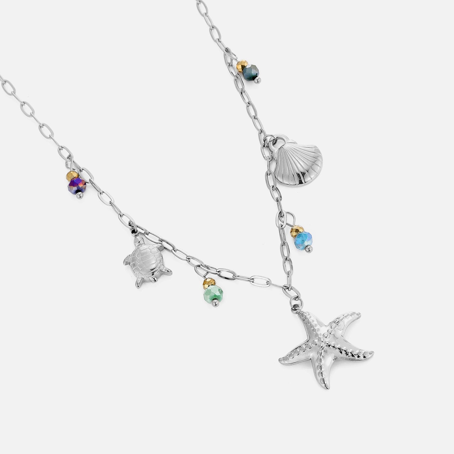 Ketting zee bedels zilver - Desieradenconcurrent.nl
