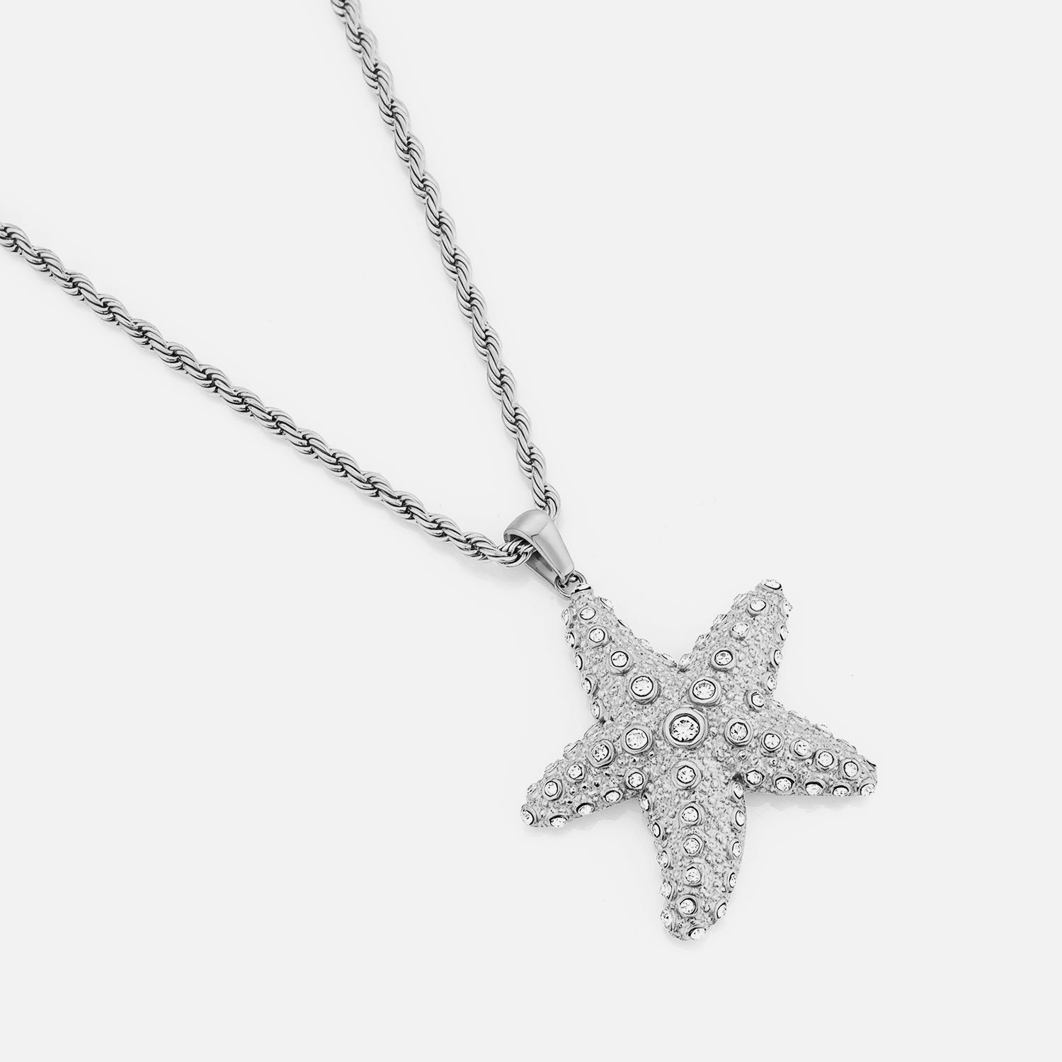 Ketting zeester steentjes zilver - Desieradenconcurrent.nl