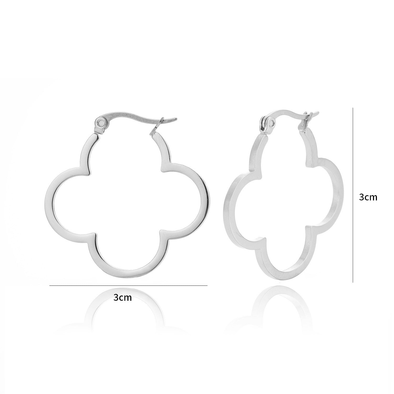 Klaver hoops groot zilver - Desieradenconcurrent.nl