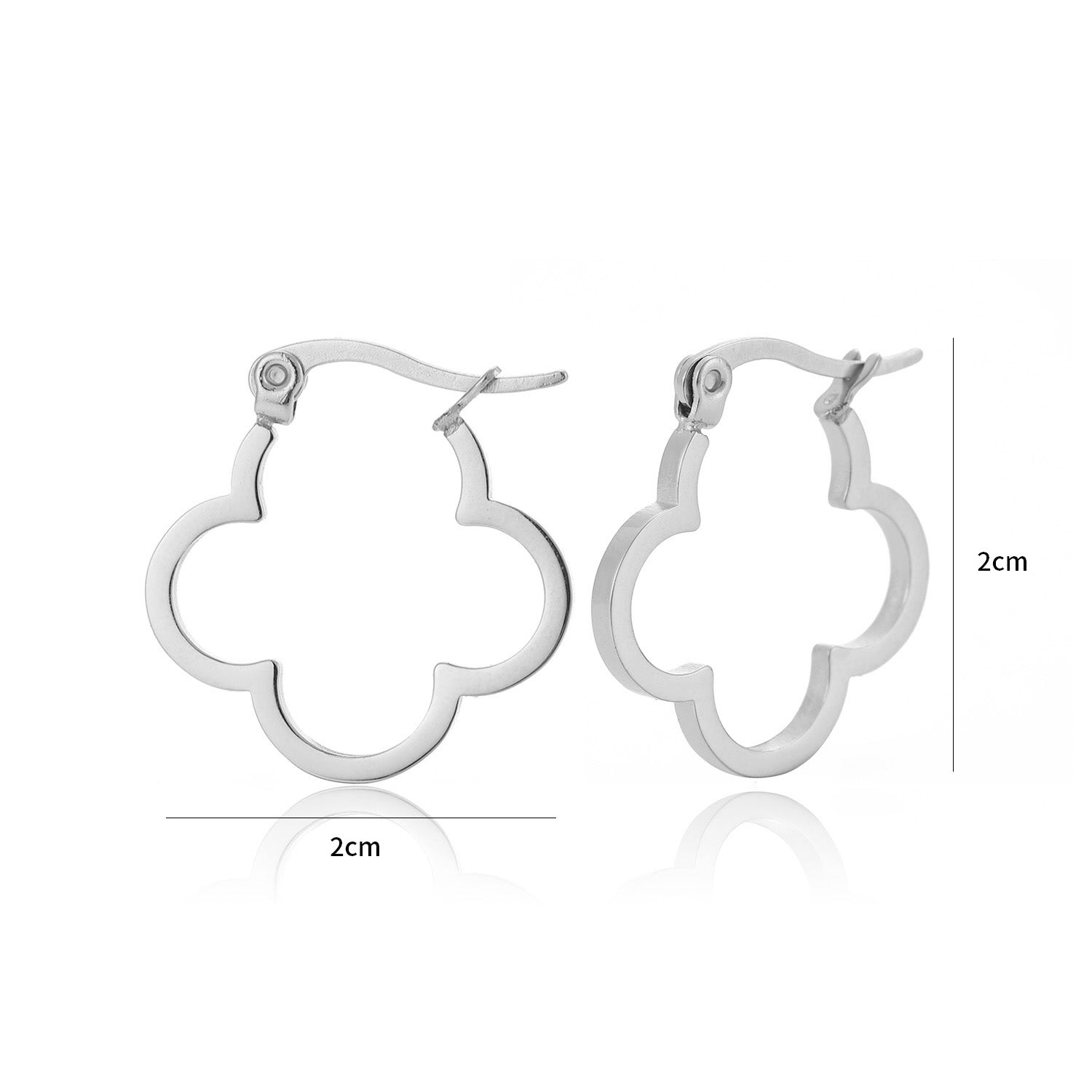 Klaver hoops zilver - Desieradenconcurrent.nl