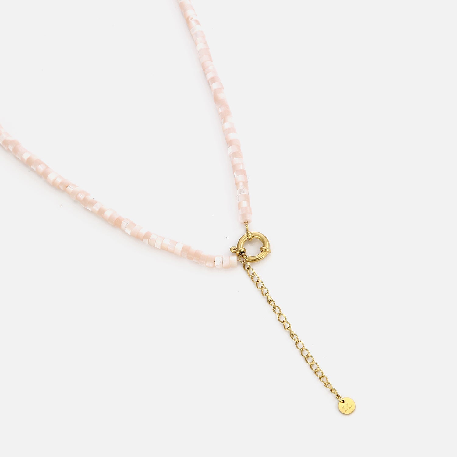 Kralen ketting roze goud - Desieradenconcurrent.nl