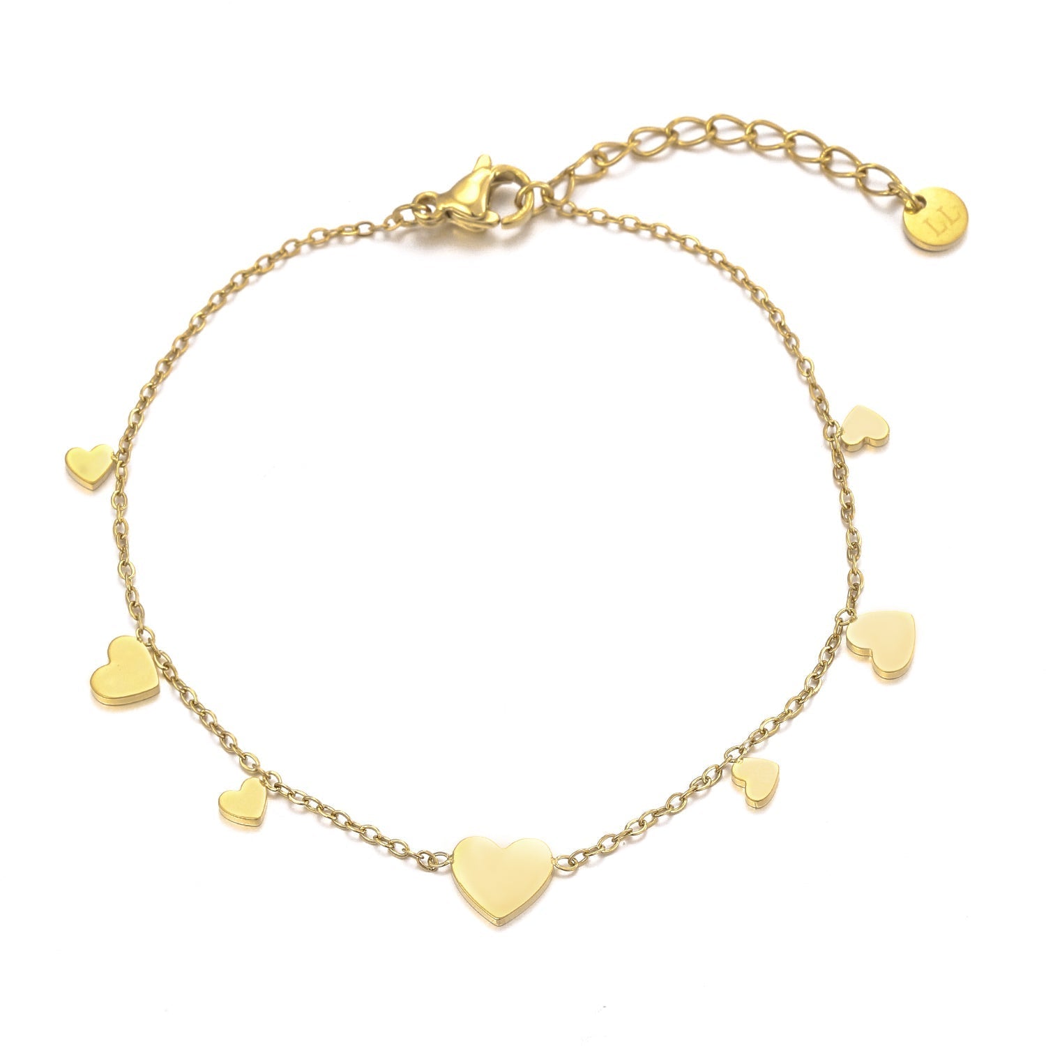 Meerdere hartjes armband goud - Desieradenconcurrent.nl