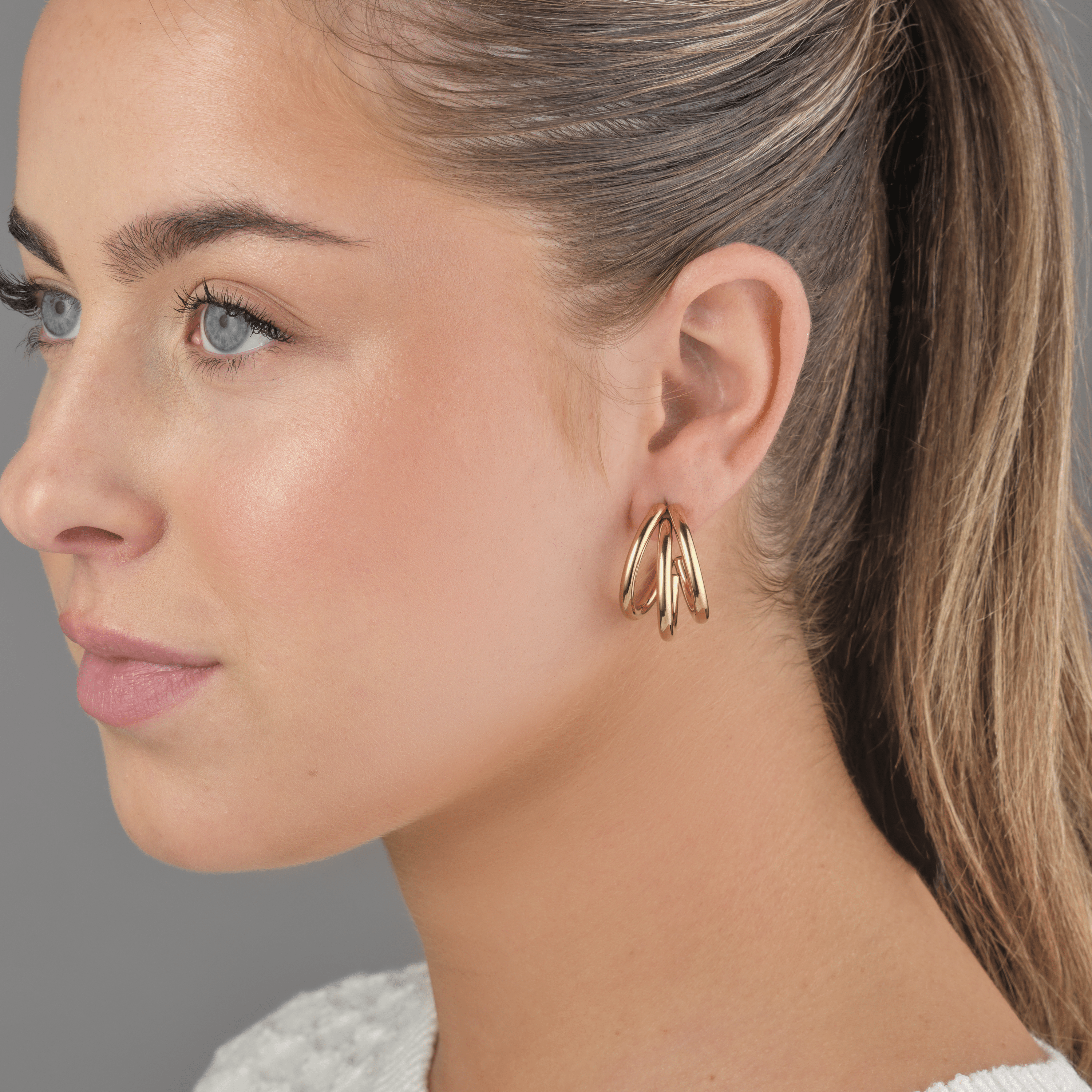 Oorbellen drie hoops goud - Desieradenconcurrent.nl