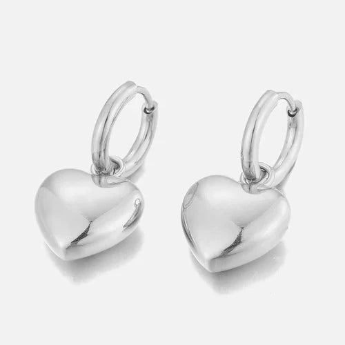 Oorbellen groot hart zilver - Desieradenconcurrent.nl