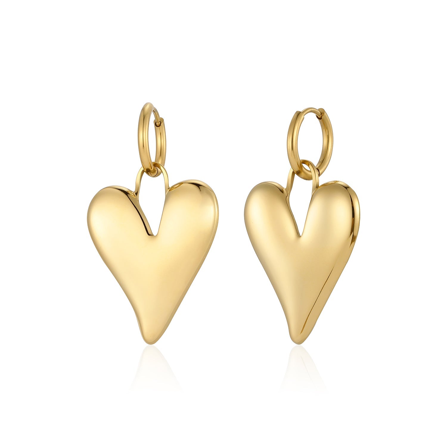 Oorbellen lux hart goud - Desieradenconcurrent.nl