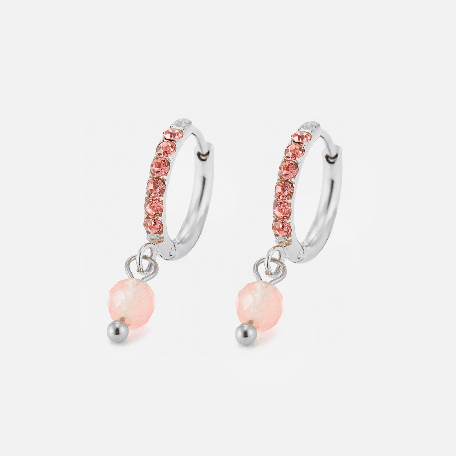 Oorring roze steentjes lux zilver - Desieradenconcurrent.nl
