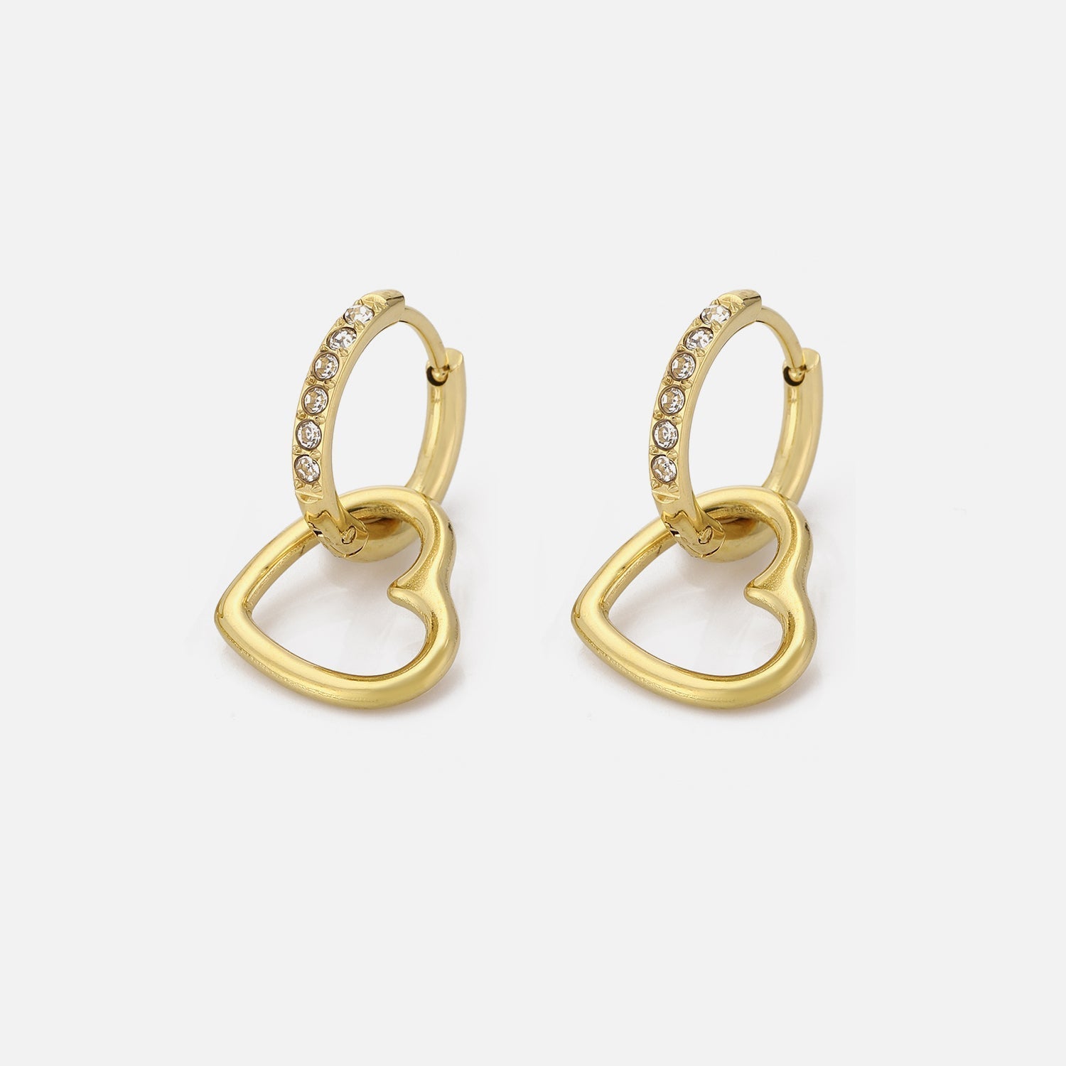 Oorring steentjes hartje goud - Desieradenconcurrent.nl