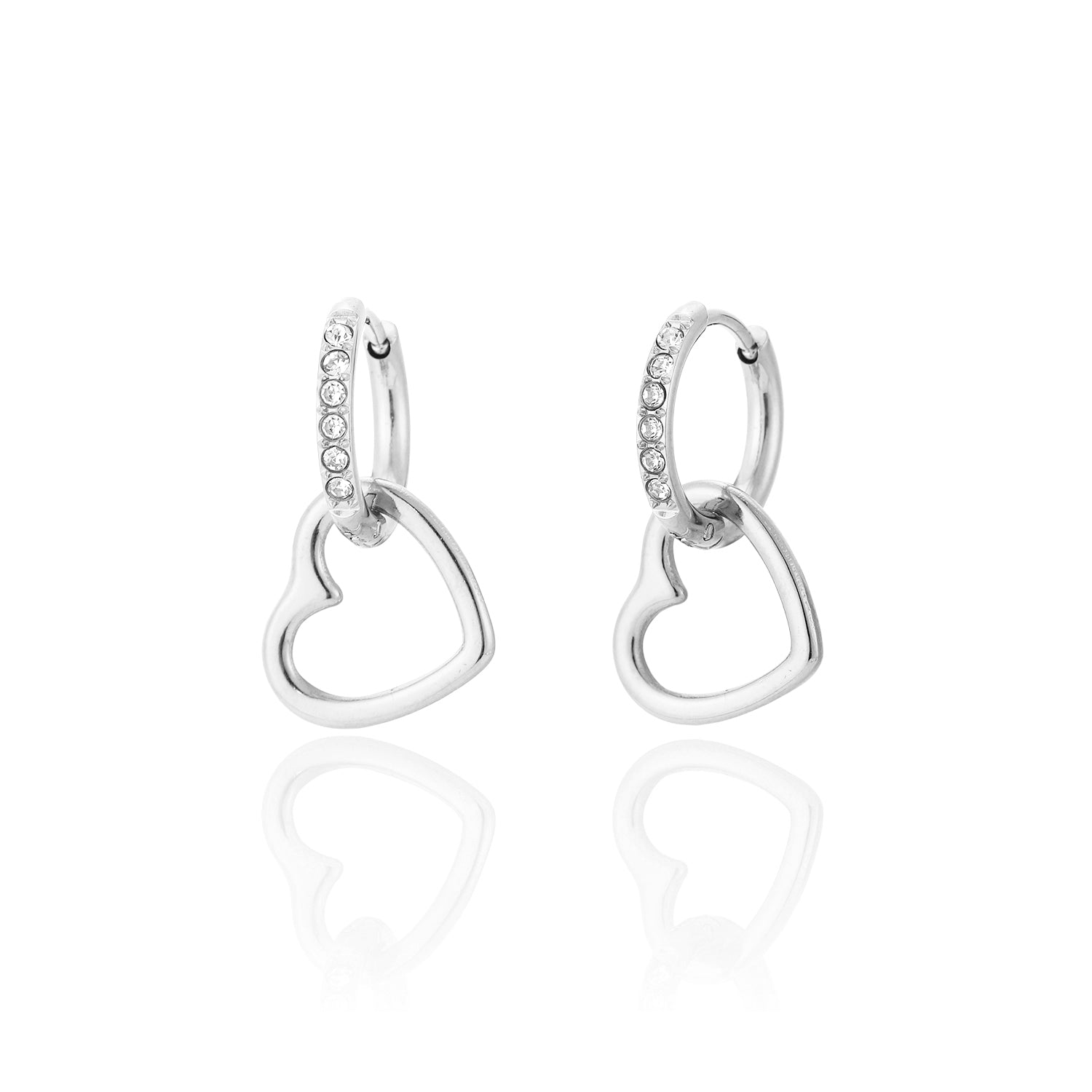 Oorring steentjes hartje zilver - Desieradenconcurrent.nl