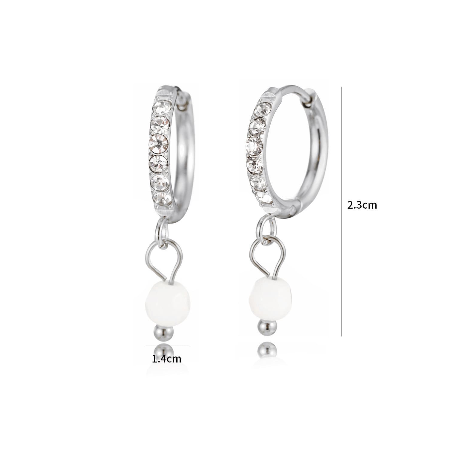 Oorring witte steentjes lux zilver - Desieradenconcurrent.nl