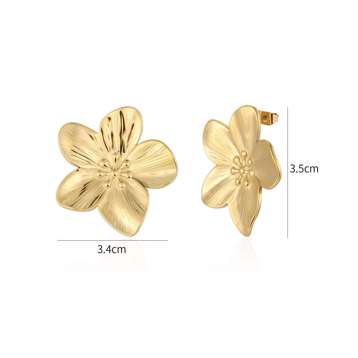 Oorstekers classic flower goud - Desieradenconcurrent.nl