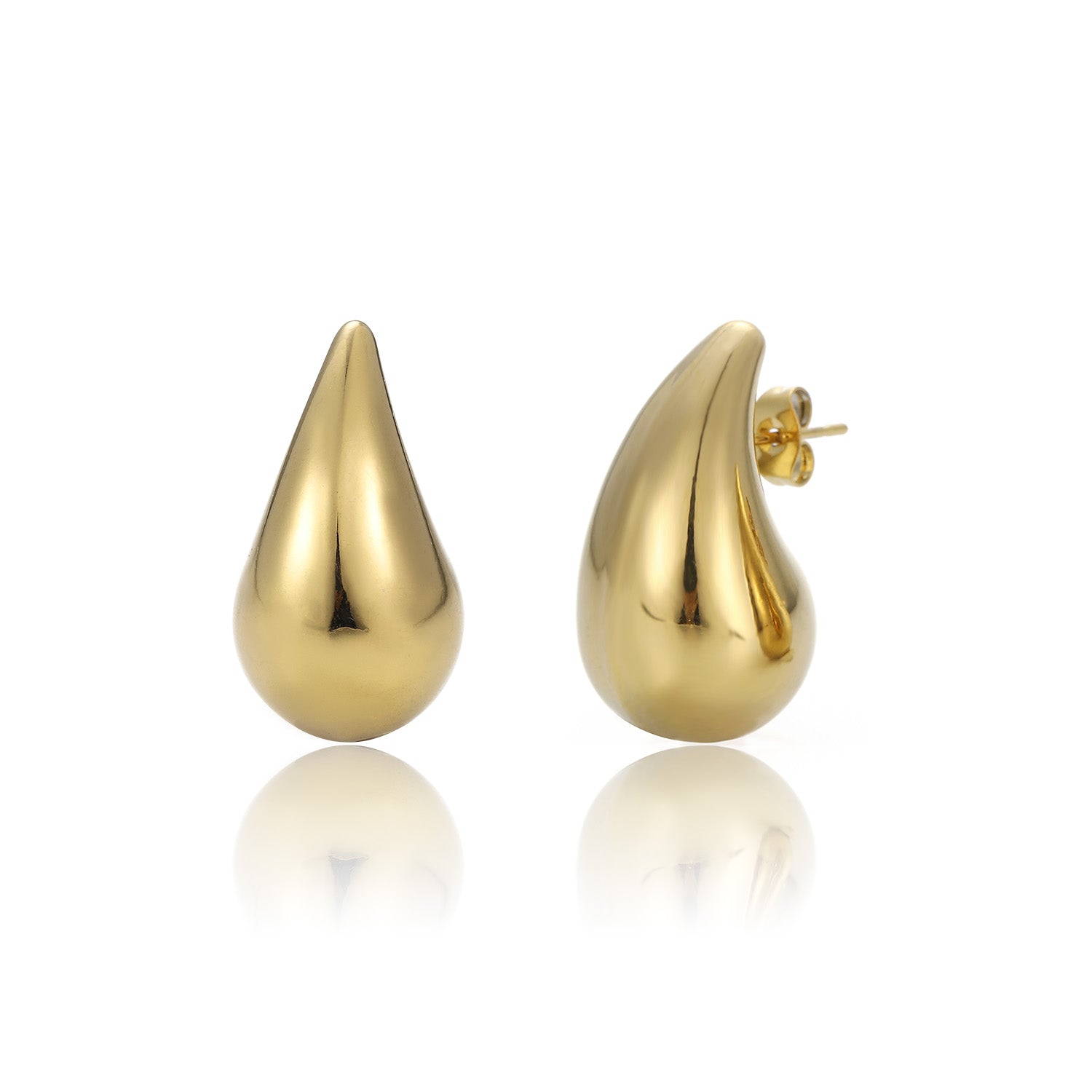 Oorstekers druppel 31mm goud - Desieradenconcurrent.nl