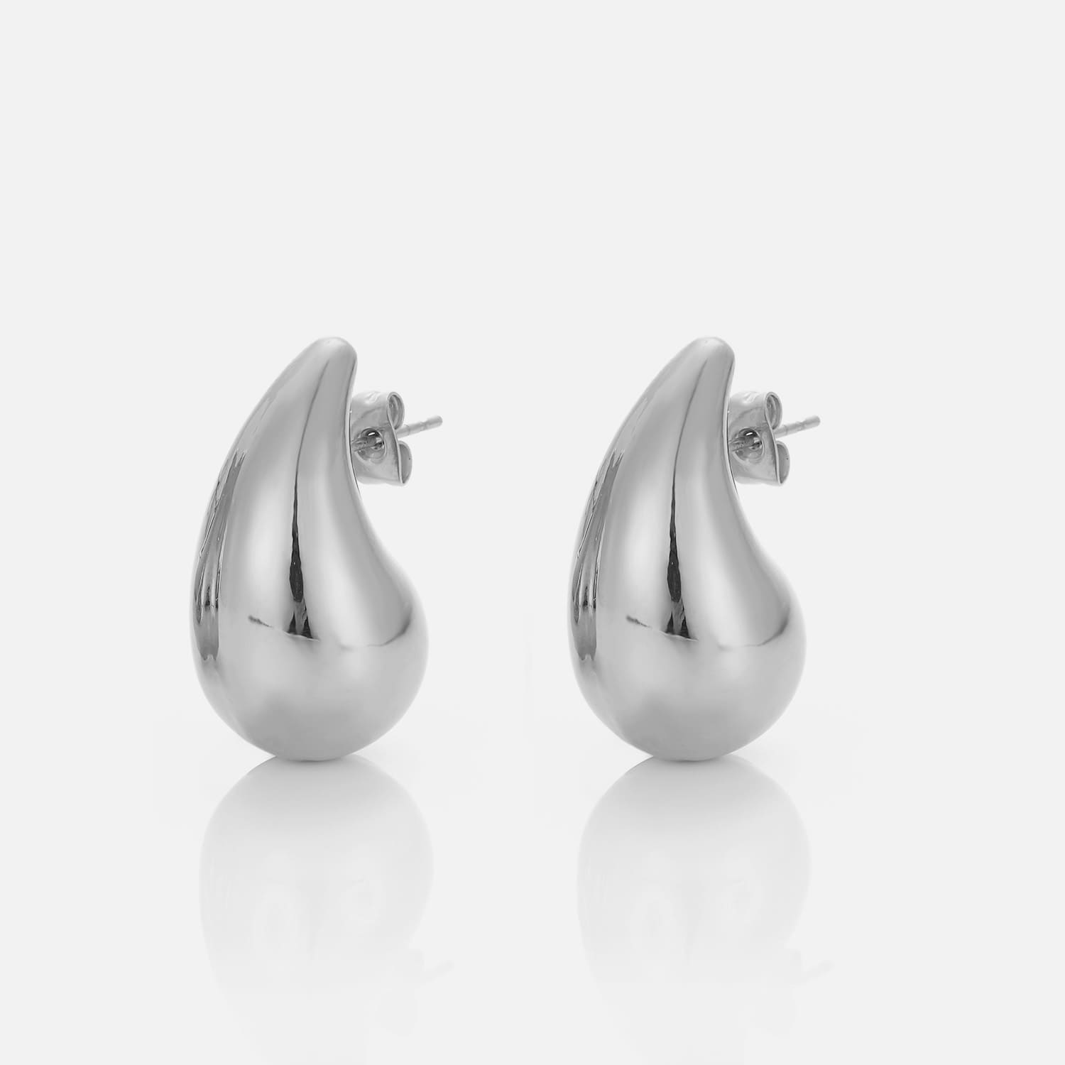 Oorstekers druppel 31mm zilver - Desieradenconcurrent.nl