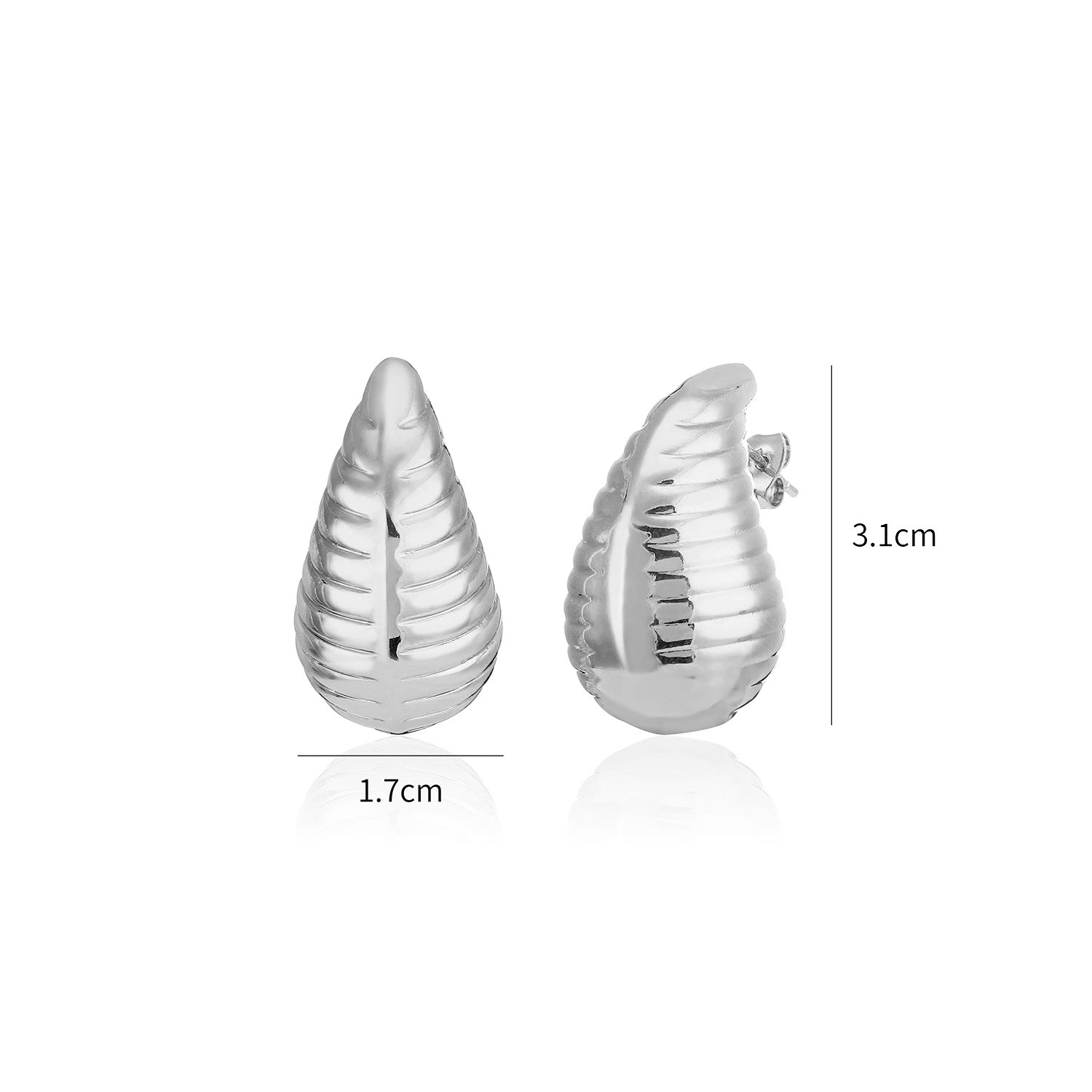 Oorstekers druppel Lux 32mm zilver - Desieradenconcurrent.nl