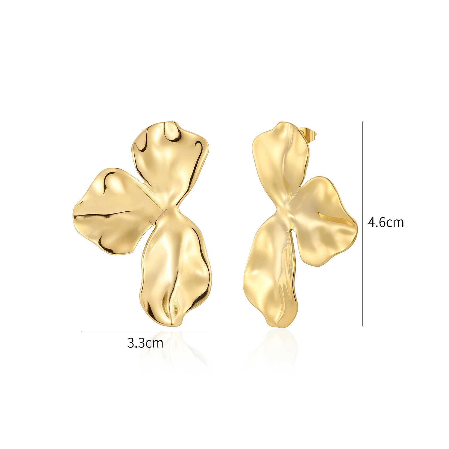 Oorstekers fancy leaf goud - Desieradenconcurrent.nl
