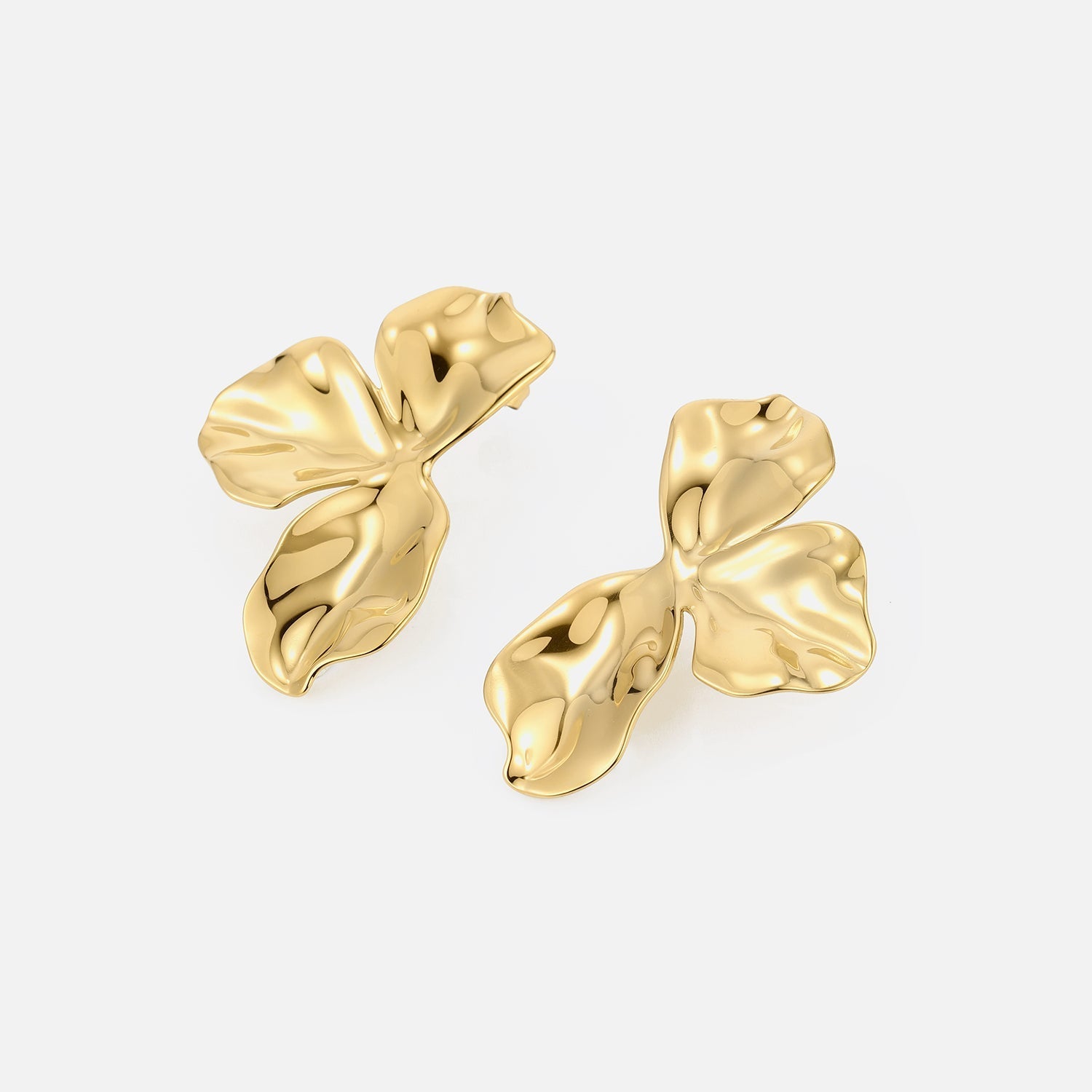 Oorstekers fancy leaf goud - Desieradenconcurrent.nl