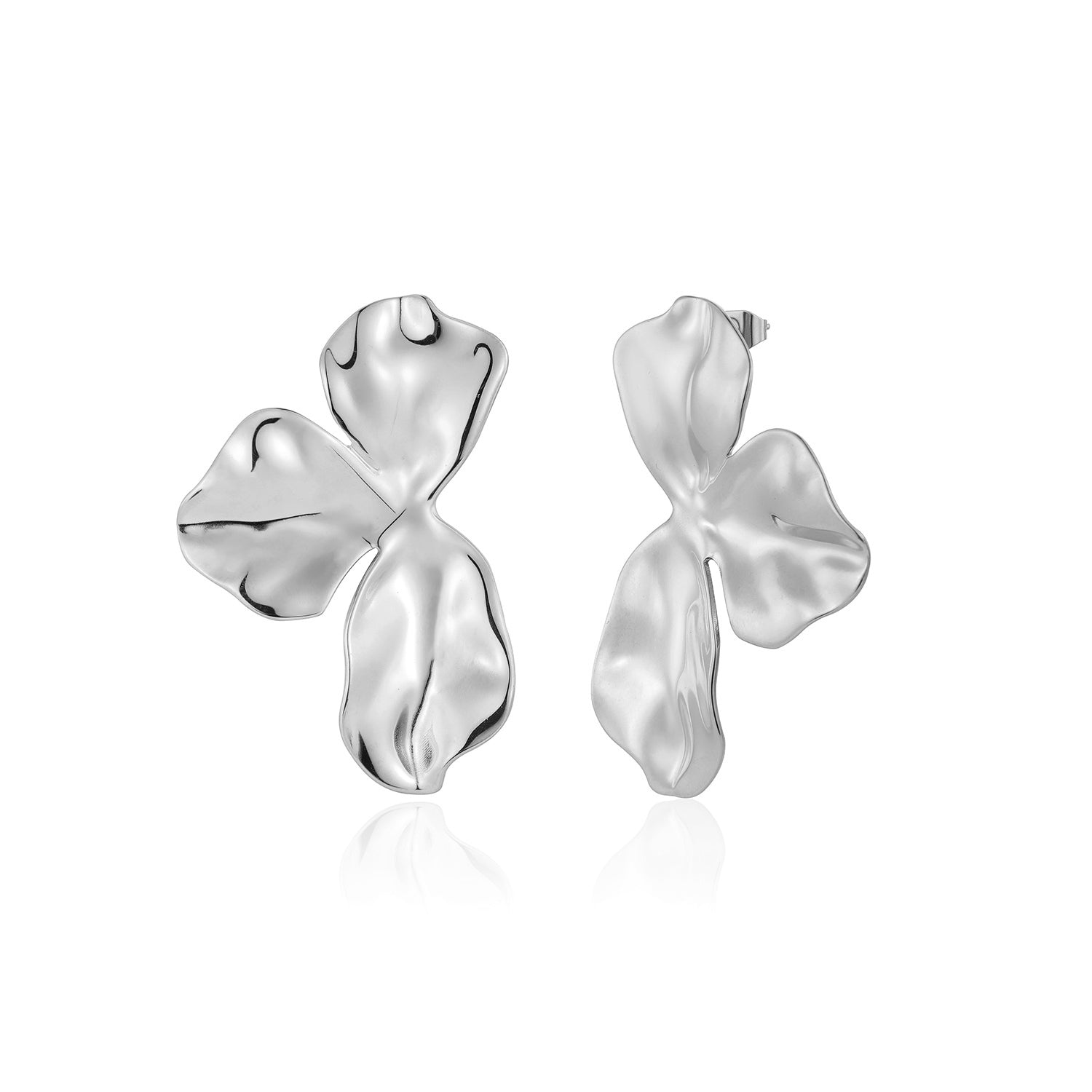 Oorstekers fancy leaf zilver - Desieradenconcurrent.nl