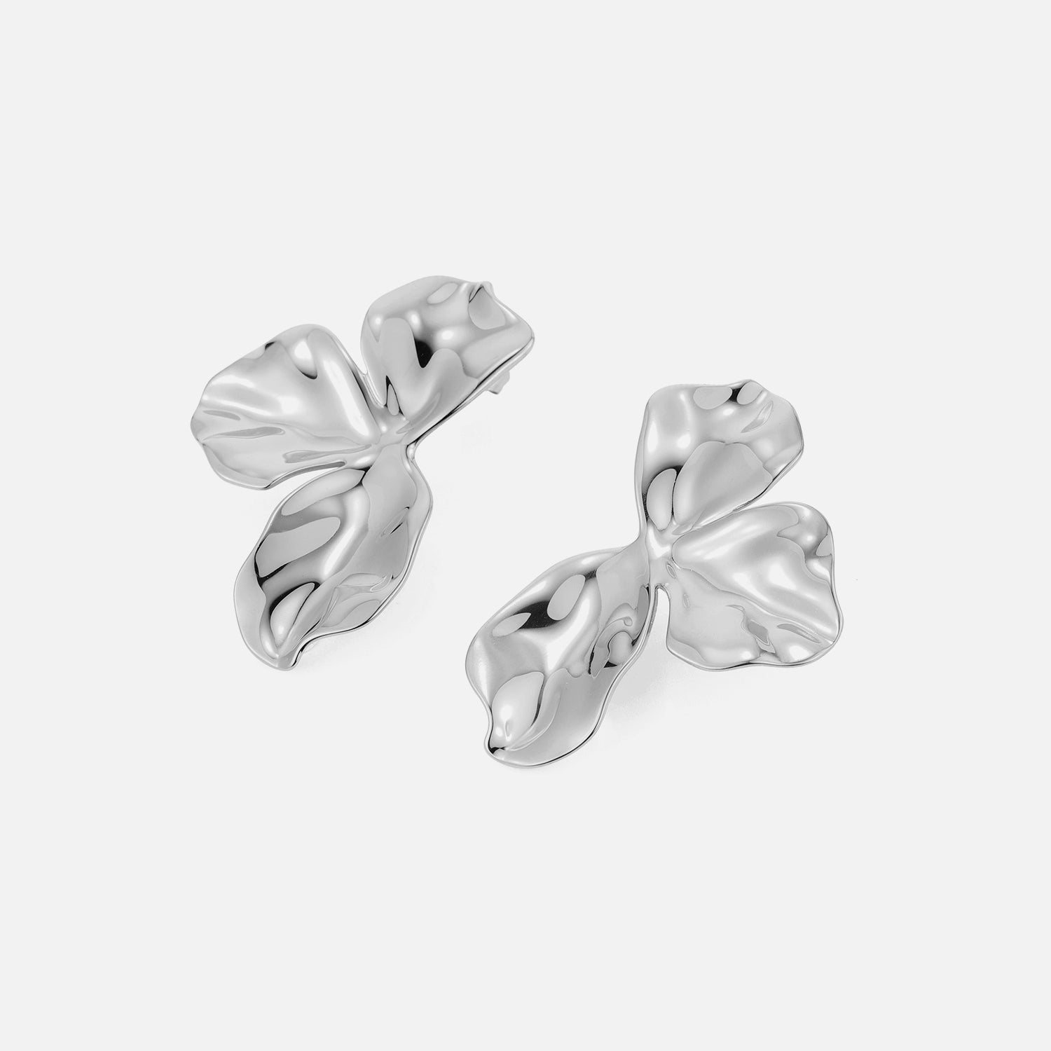 Oorstekers fancy leaf zilver - Desieradenconcurrent.nl