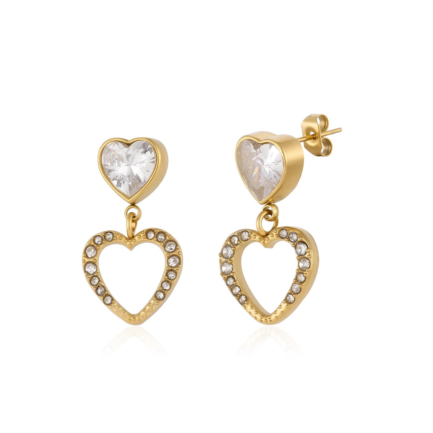 Oorstekers loved strass goud - Desieradenconcurrent.nl
