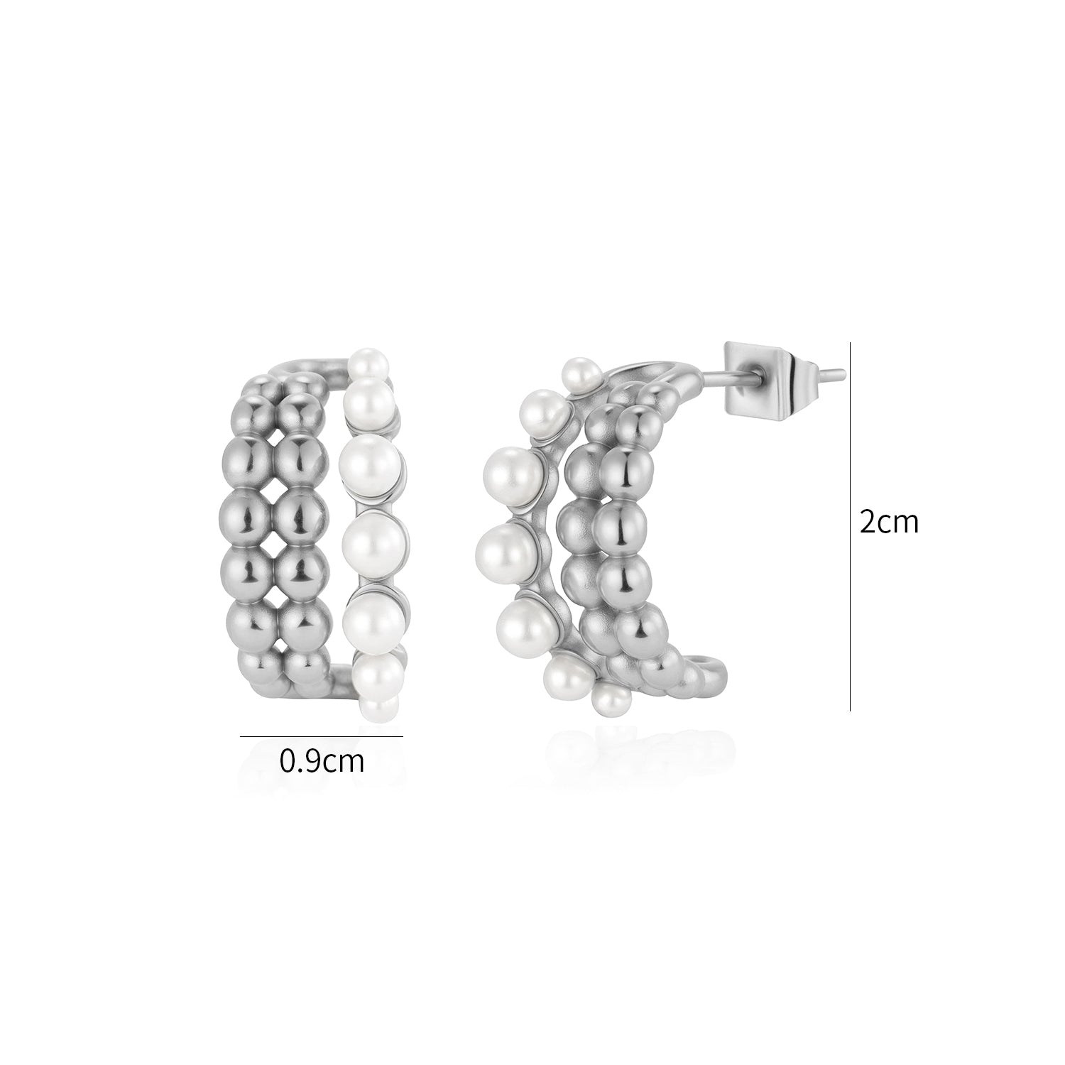 Oorstekers mix parels zilver - Desieradenconcurrent.nl