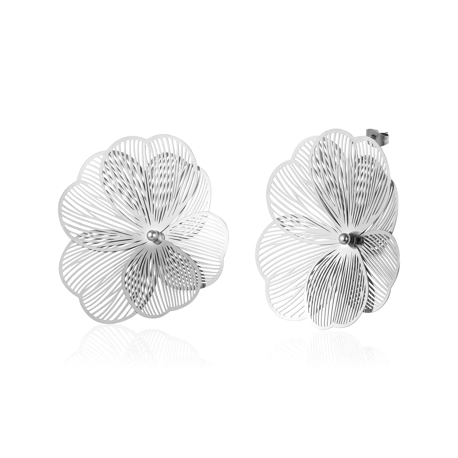 Oorstekers open blossom zilver - Desieradenconcurrent.nl