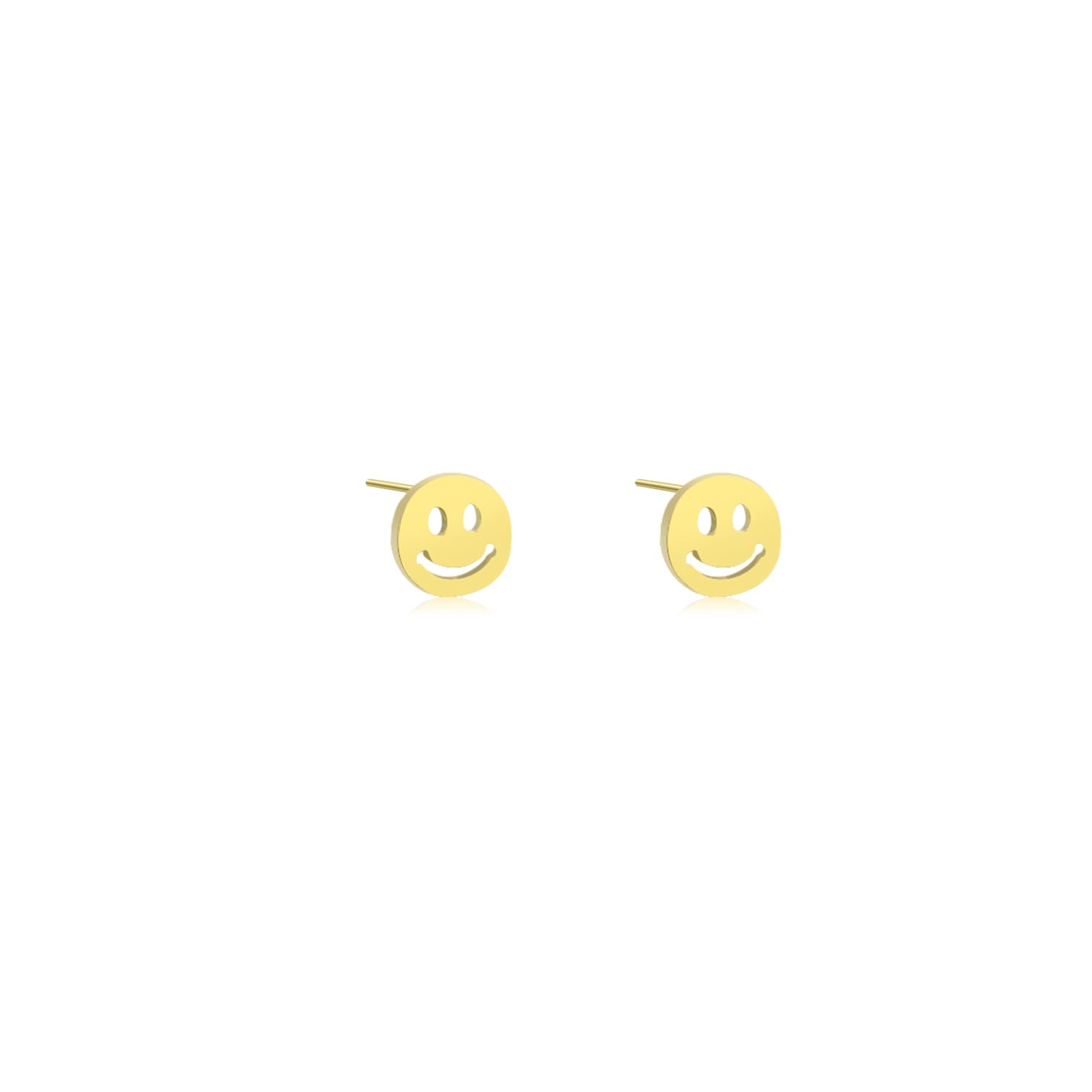 Oorstekers smiley goud - Desieradenconcurrent.nl
