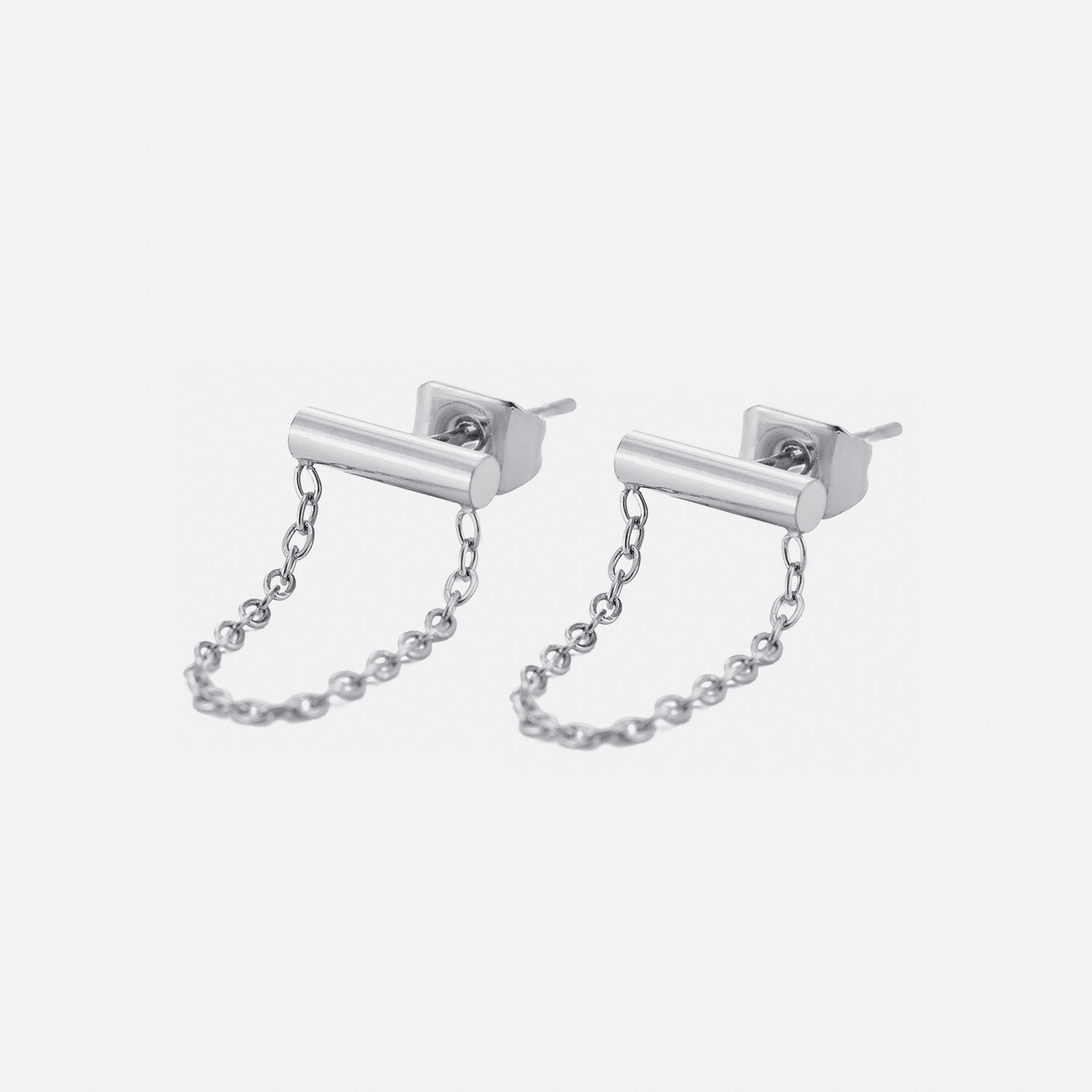 Oorstekers staafje ketting zilver - Desieradenconcurrent.nl