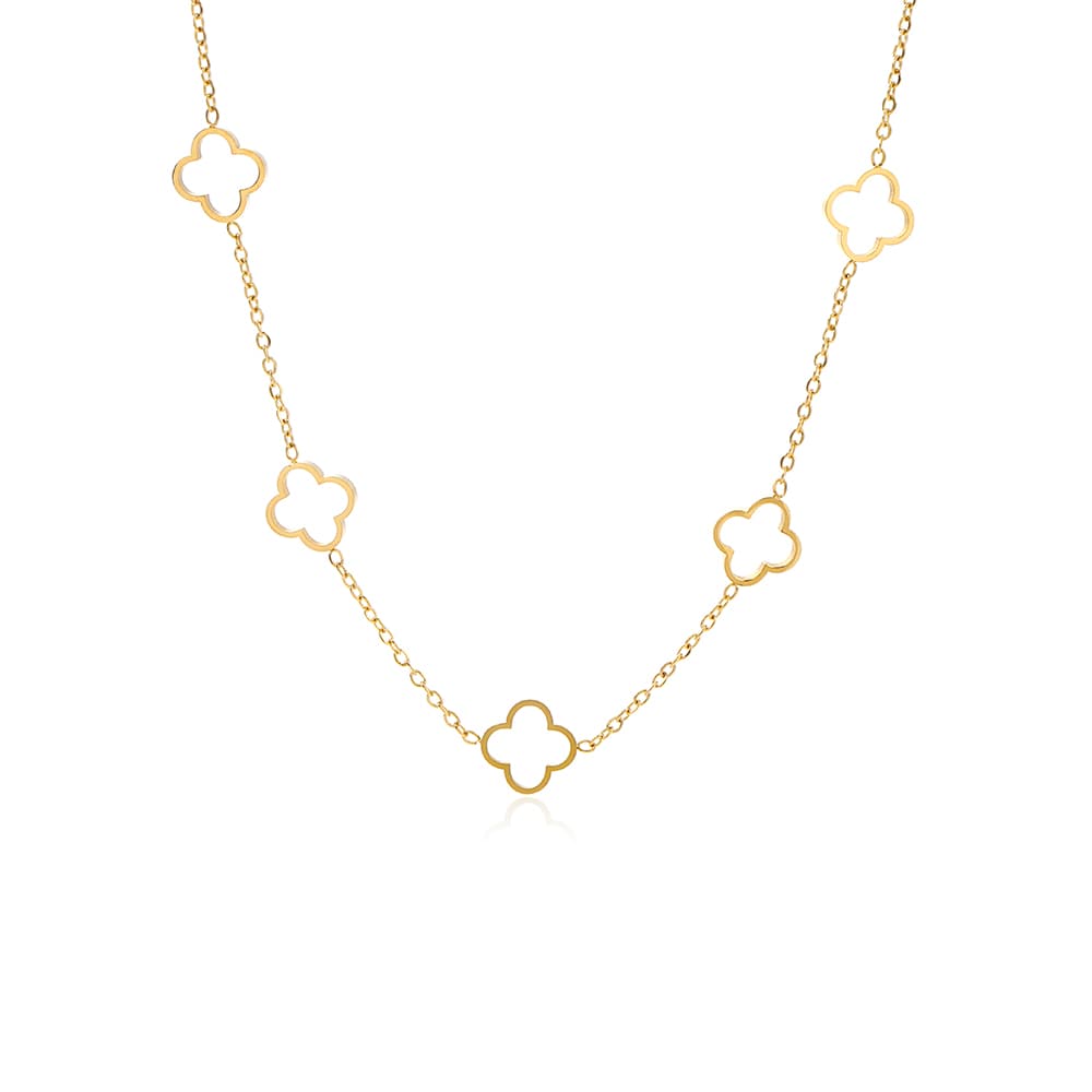 Open klaver ketting goud - Desieradenconcurrent.nl