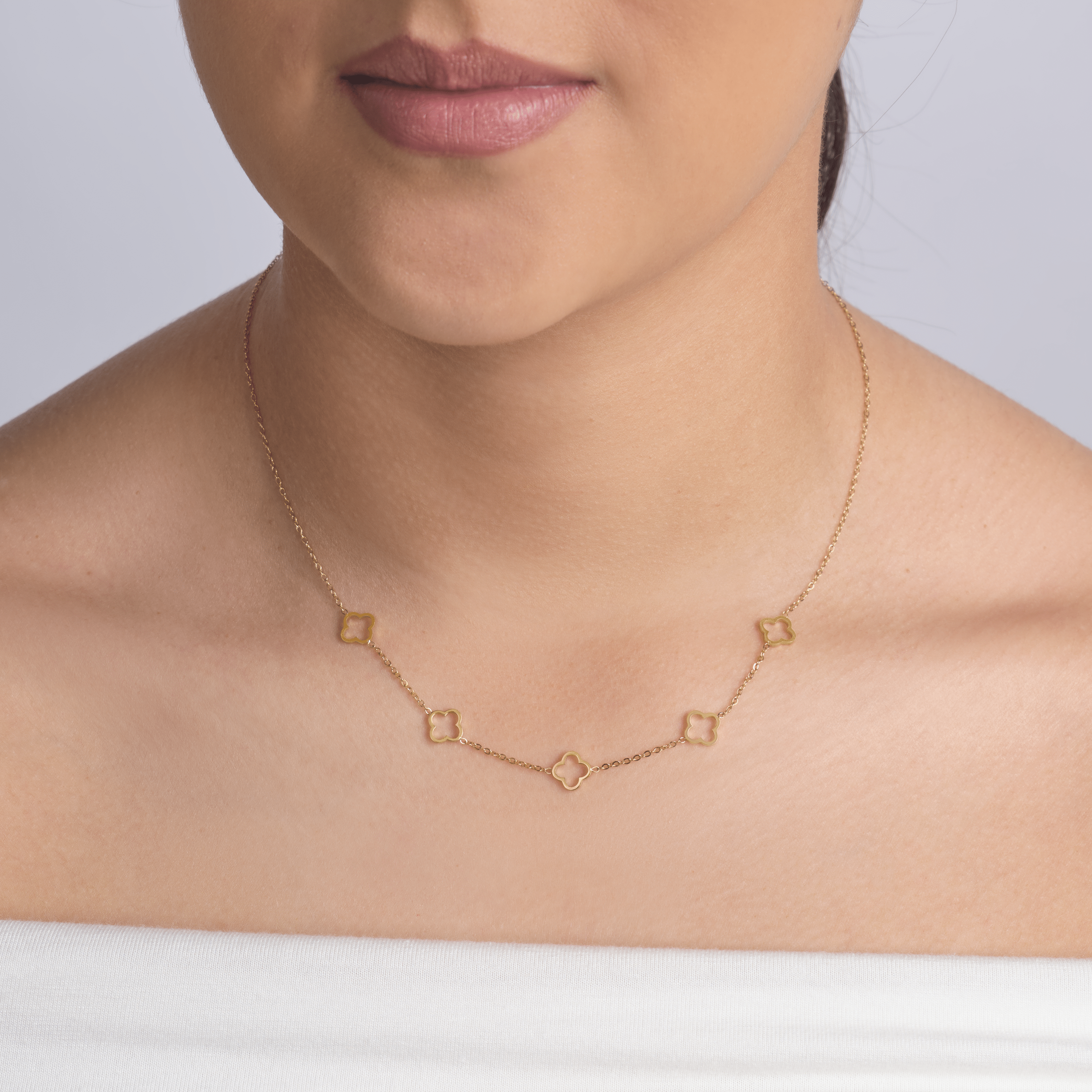 Open klaver ketting goud - Desieradenconcurrent.nl