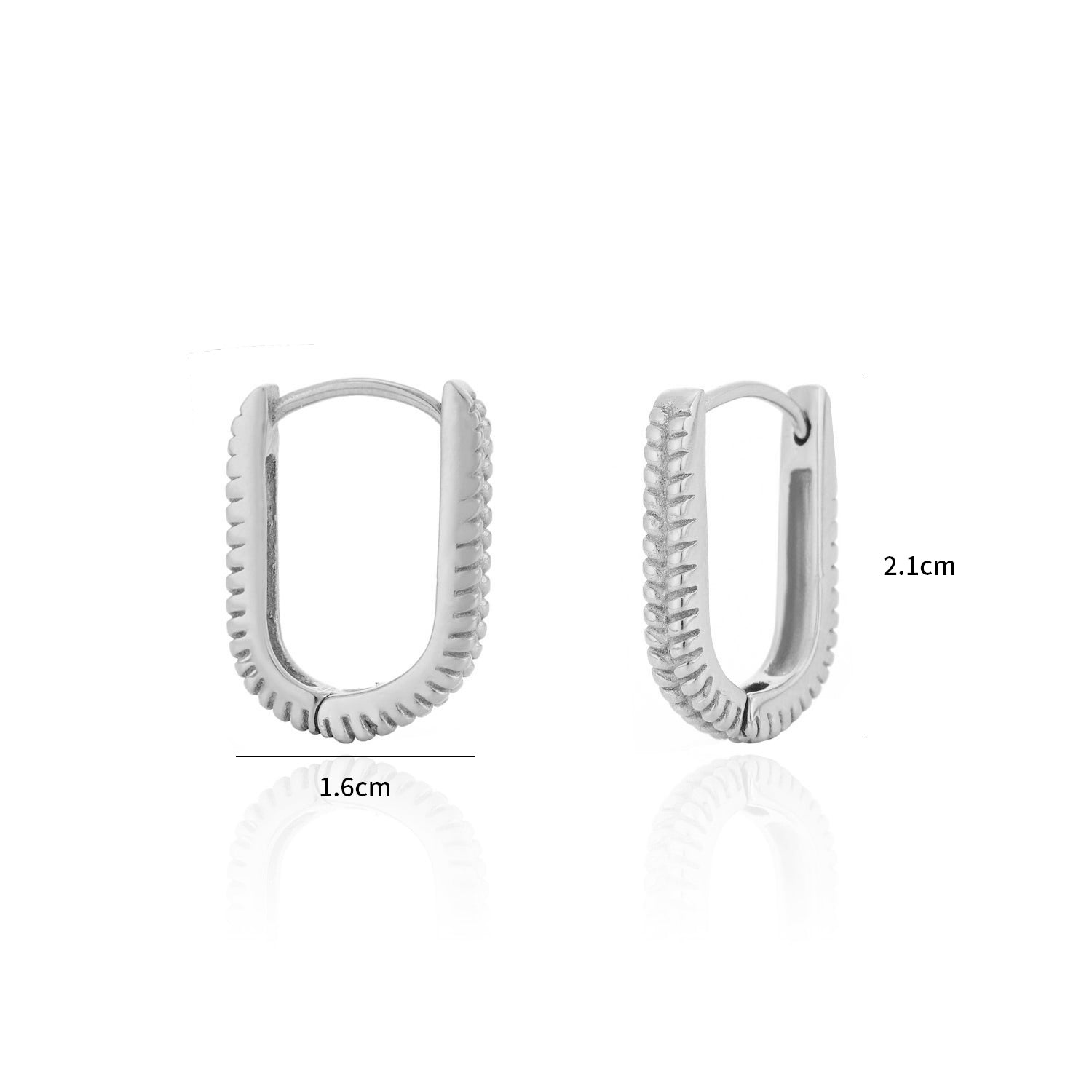 Ovale oorbellen gestreept zilver - Desieradenconcurrent.nl