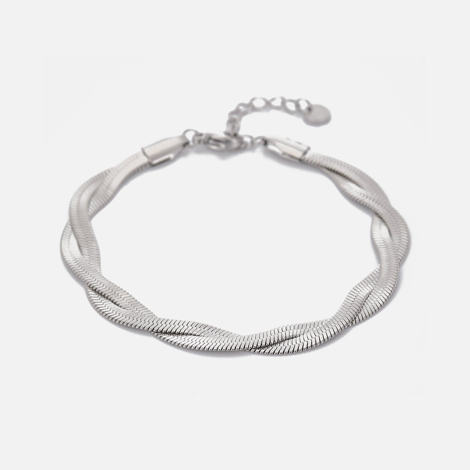 Platte gedraaide armband zilver - Desieradenconcurrent.nl