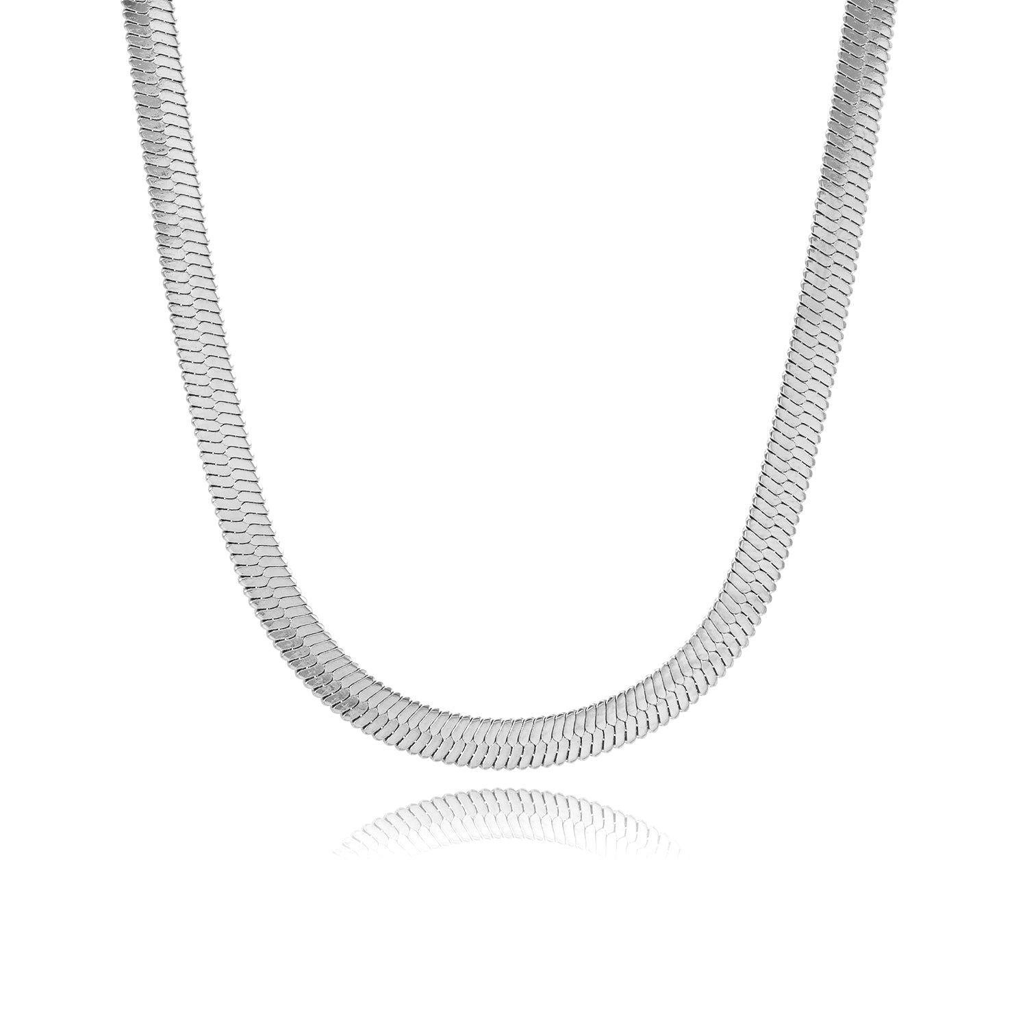 Platte ketting 4mm zilver - Desieradenconcurrent.nl