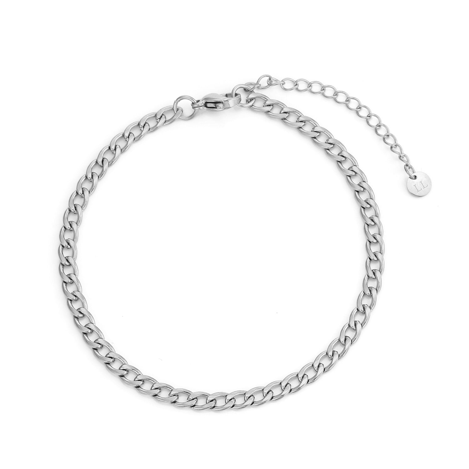 Platte schakel armband 4mm Zilver - Desieradenconcurrent.nl