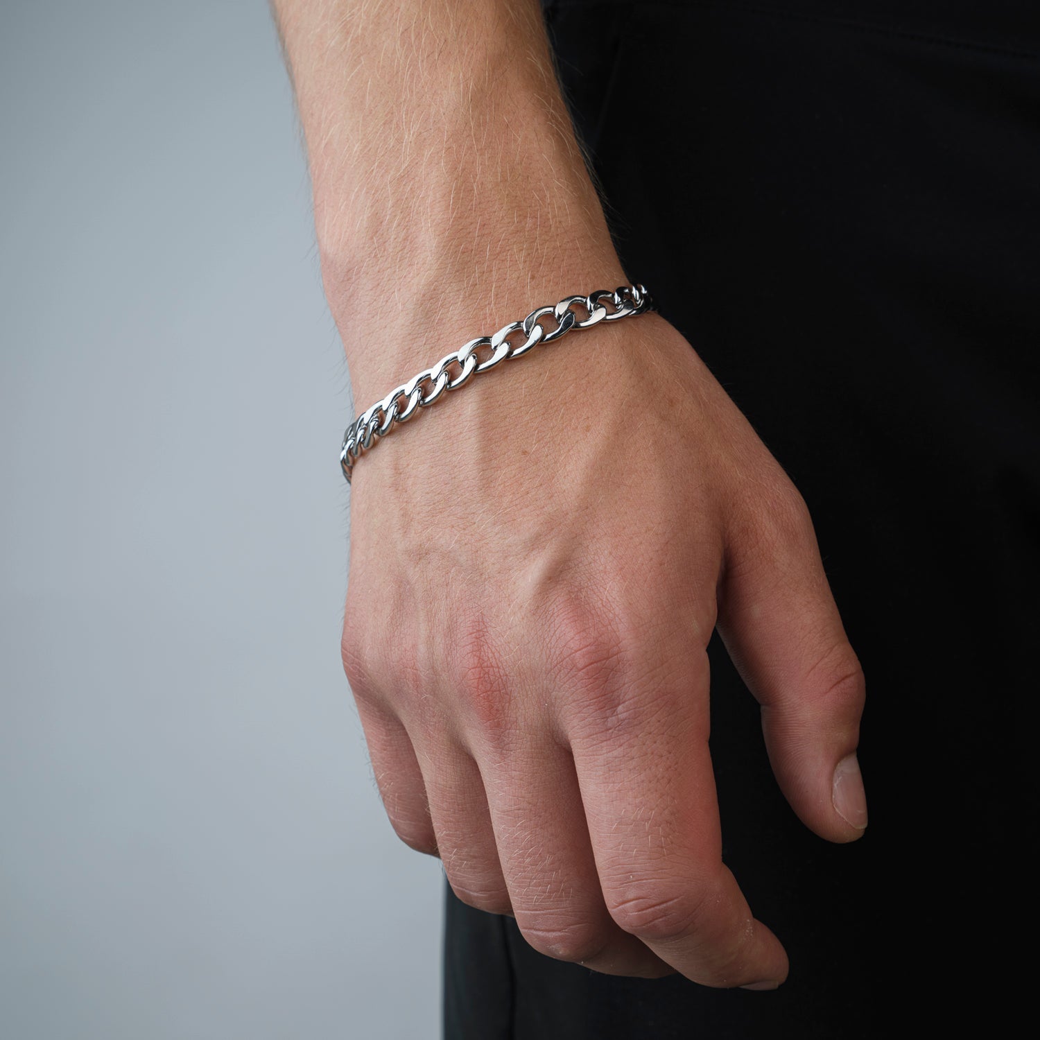 Platte schakel armband 8mm Zilver - Desieradenconcurrent.nl