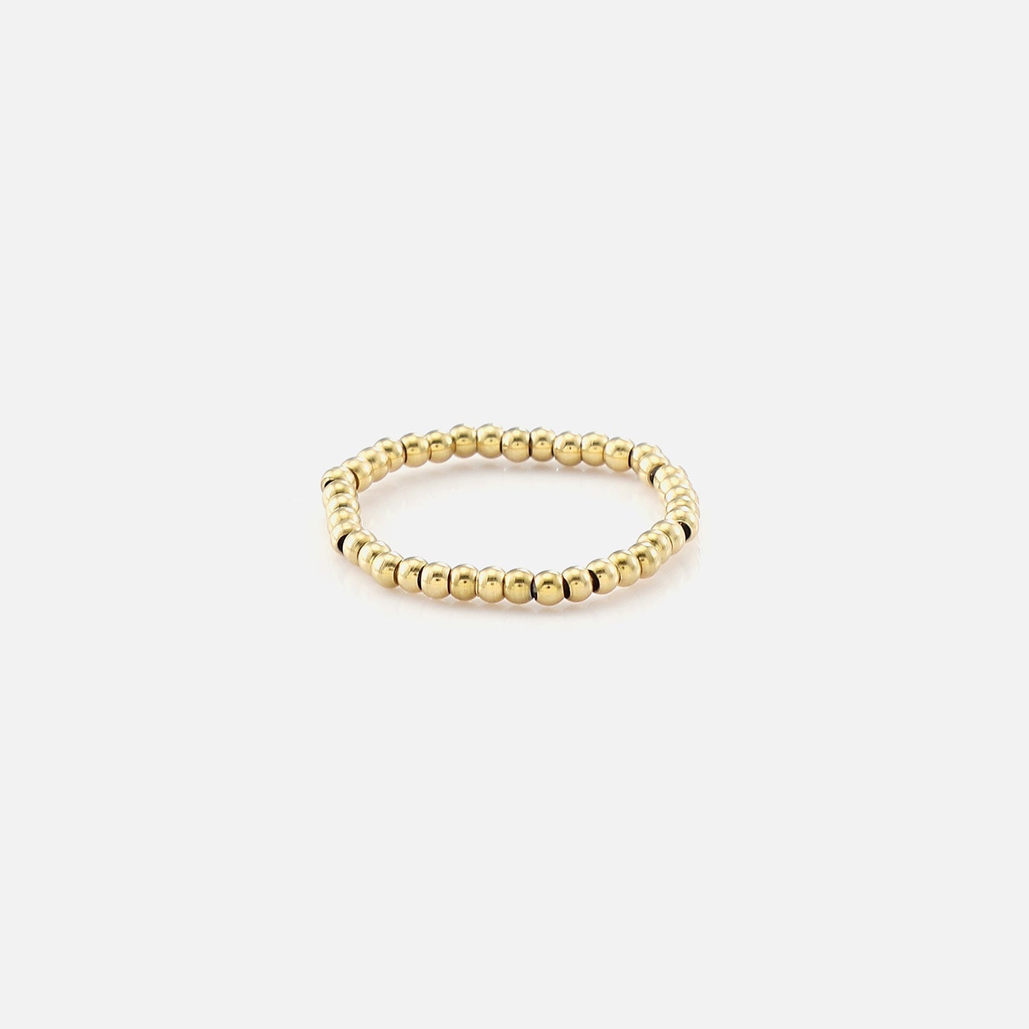 Ring balletjes stretch goud - Desieradenconcurrent.nl